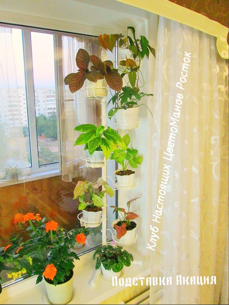 подставка на окно угловая металлическая с ножками. Фото N42